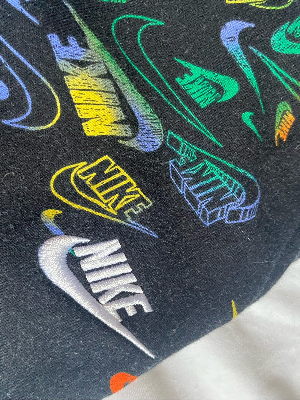 Nike Black Sweatpants with Multicolor Logo Print - Picture 3 of 4